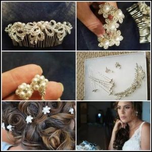 Faux Pearl & Chrystal hair pins.